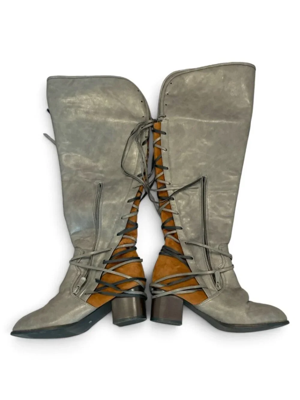 FakkDuk Retro Gothic Knee High Boots